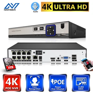 h 265 5mp 8 channel poe nvr kit audio face detection security surveillance video recorder 8ch 4k poe nvr system 4ch xmeye free global shipping