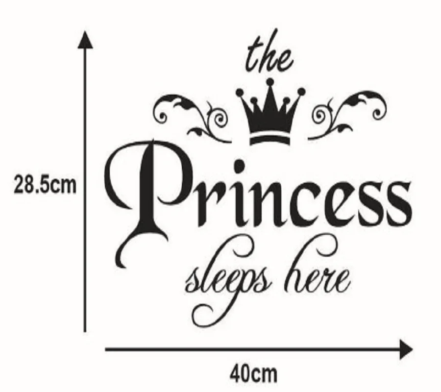 Принцесса спит Детские Девочки Цитата наклейки на стену DIY милые настенные