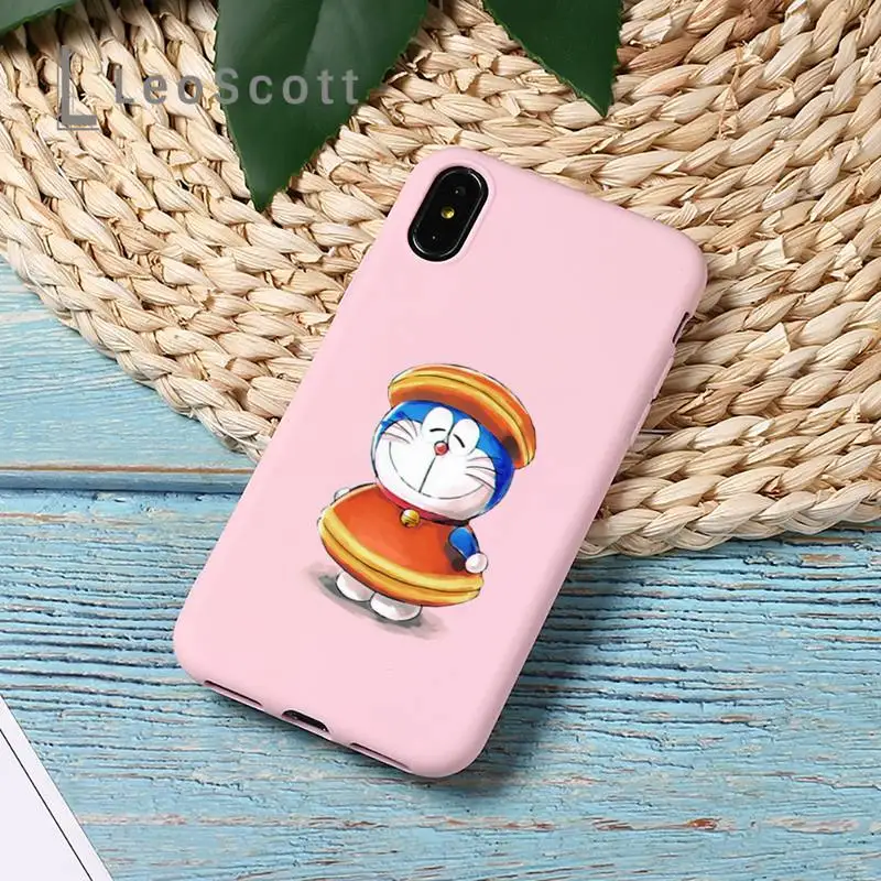 

cartoon lovely doraemon Phone Case Candy Color for iPhone 11 12 mini pro XS MAX 8 7 6 6S Plus X 5S SE 2020 XR
