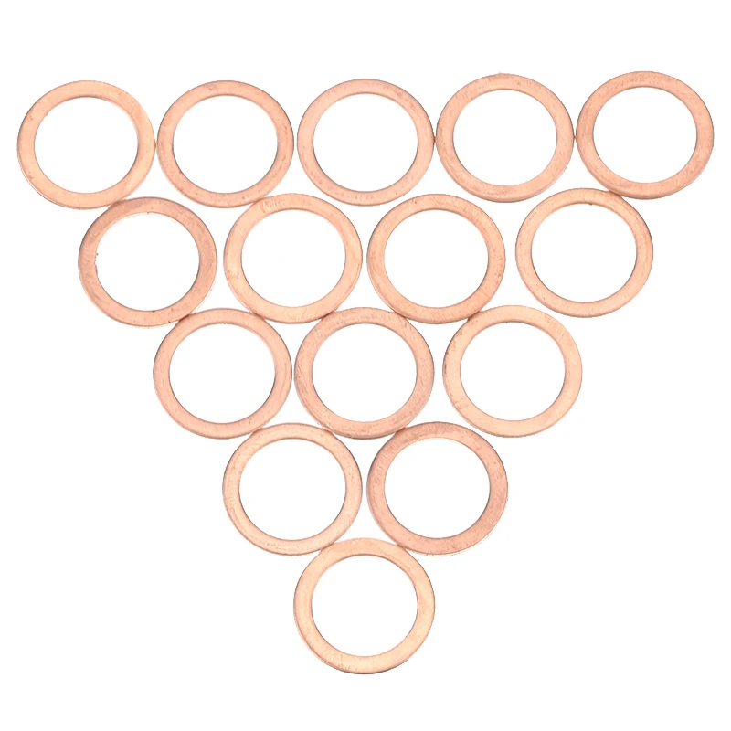 Медные шайбы 15 шт./компл. плоское уплотнительное кольцо фитинг для тормозной