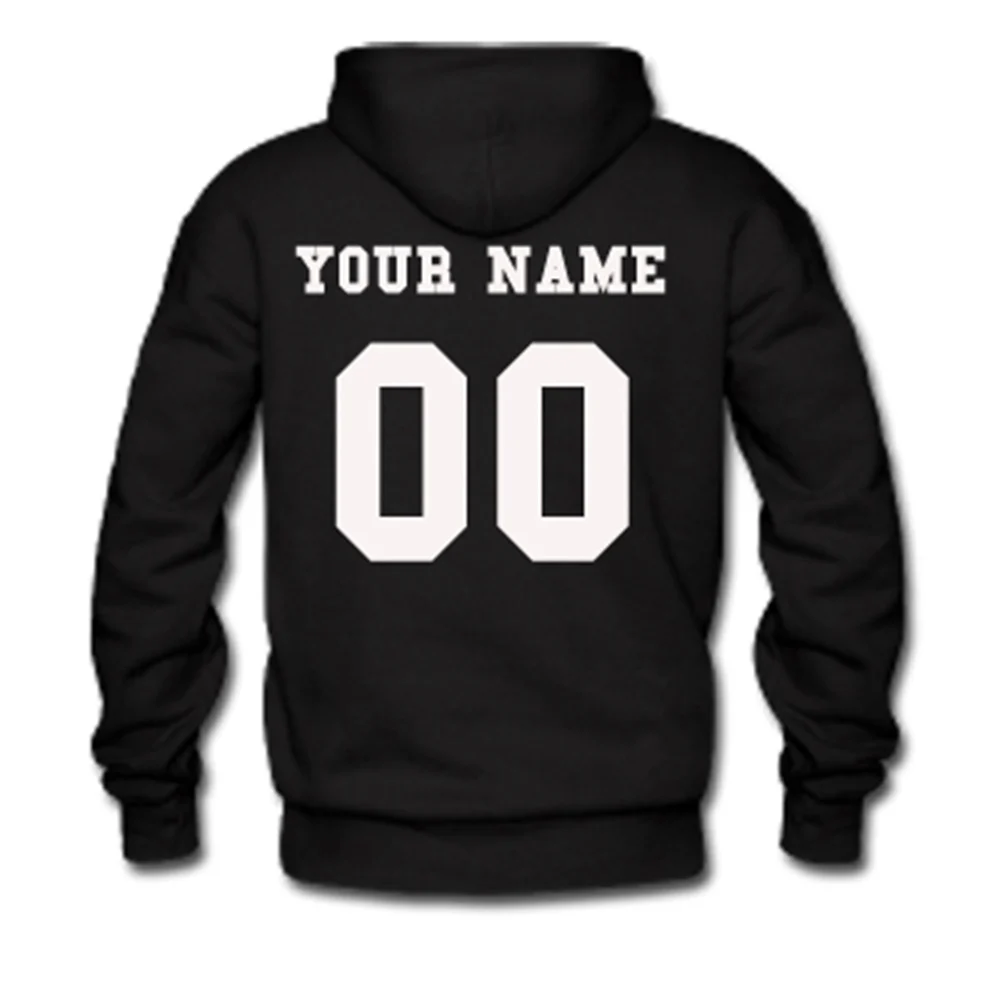 Дизайн вашего имени и номера мужская толстовка с забавным рисунком