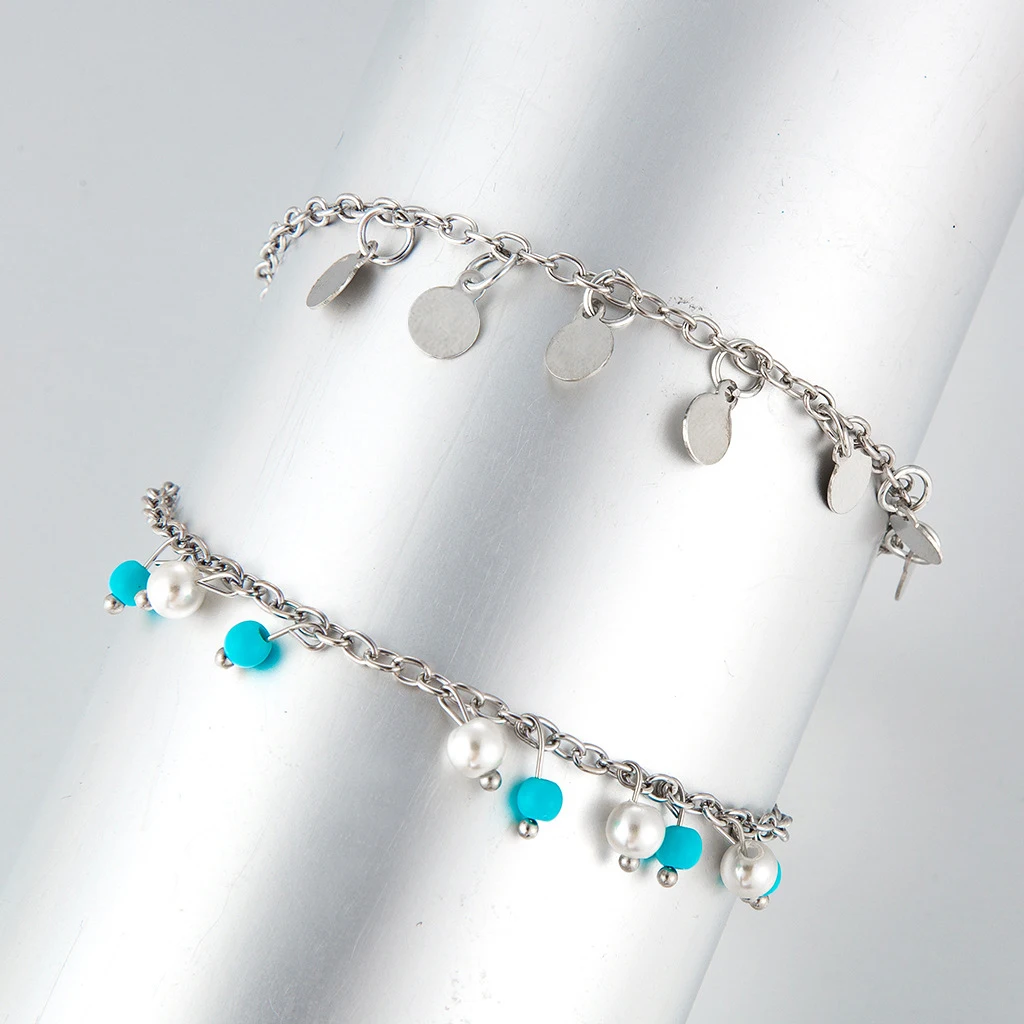 Богемные жемчужные браслеты на ногу для женщин ювелирные изделия ног винтажный