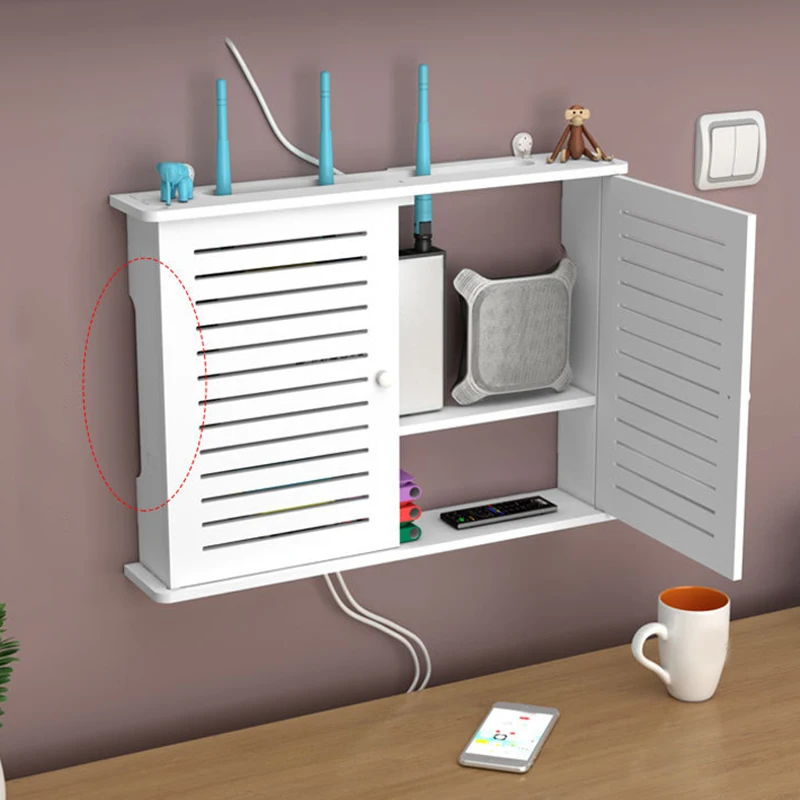 

Wireless Wifi Router Storage Boxes Wooden Box Cable Power Plus Wire Bracket Wall Hanging Plug Board Shelf