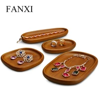 oirlv jewelry display tray solid wood ring bracelet organizer tray multifunction with microfiber pendant display stand holder