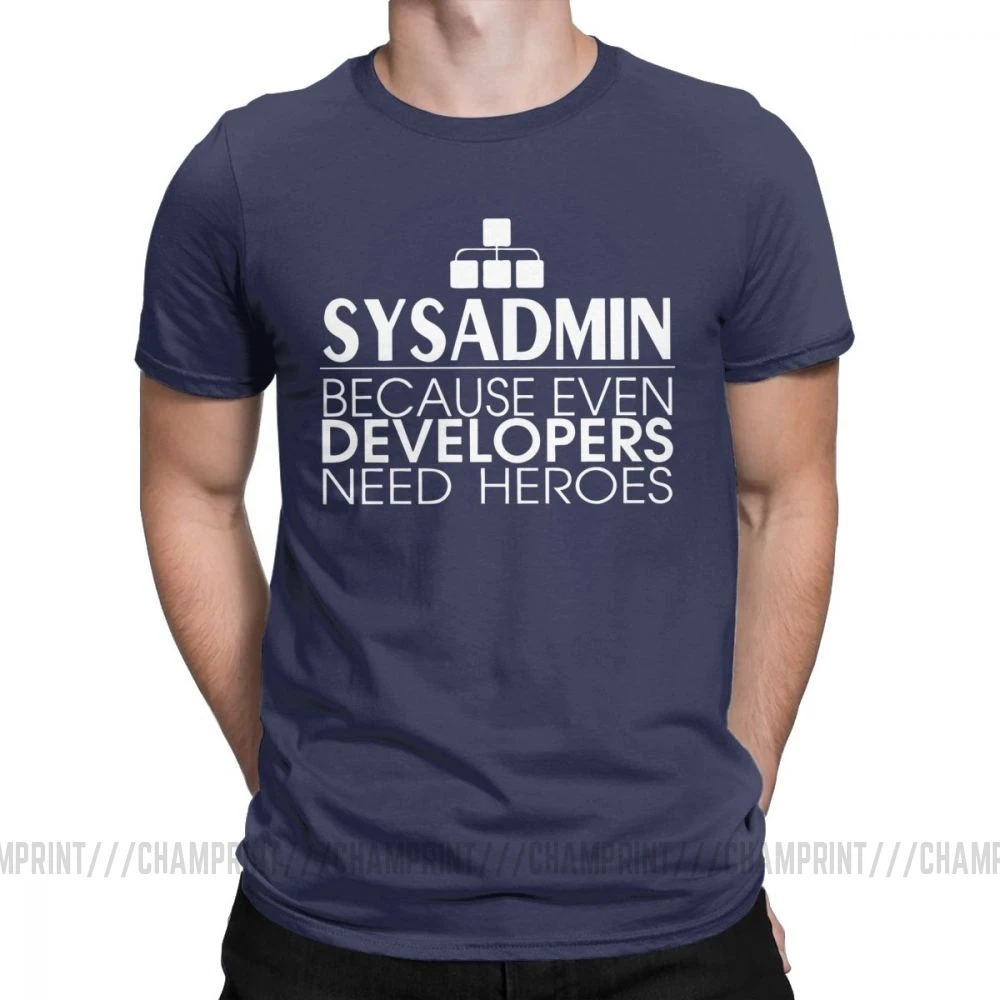 Мужские футболки, хлопковые футболки с героями Sysadmin, Linux, Sysadmin Unix, Debian Ubuntu Administrator, футболка, одежда, идея подарка - Цвет: Тёмно-синий