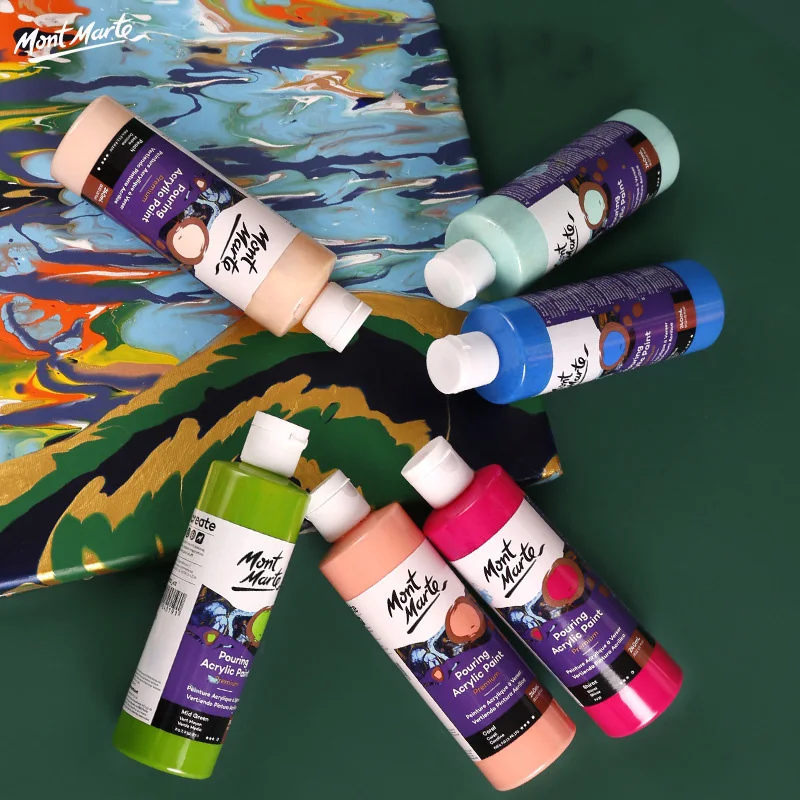 

Mont Marte Acrylic Paint 25 Colors 240ml/Bottle Fluid Pouring Pigment Free Cool Creative Abstract Painting Art Supplies Part 2