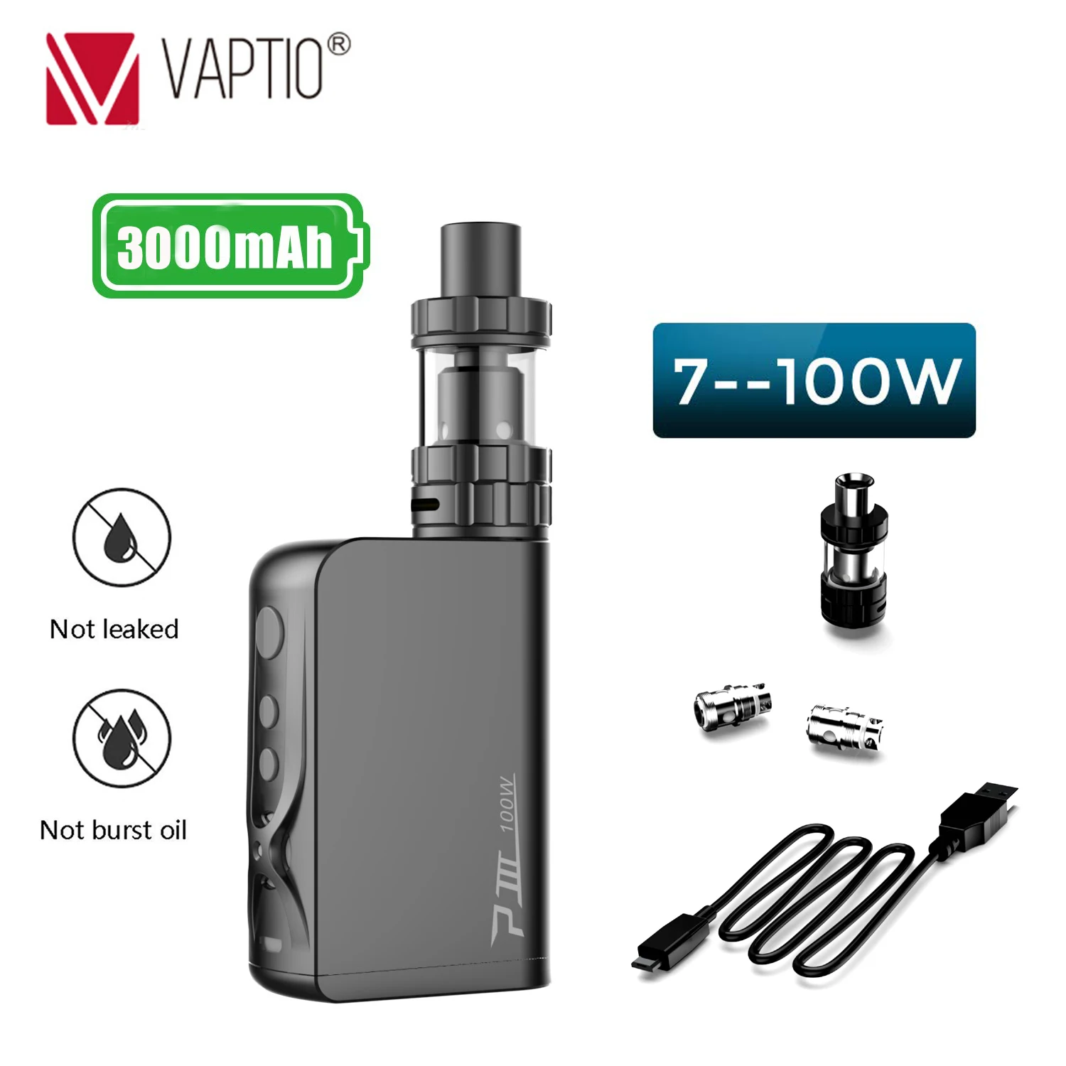 [Подарок 5 шт катушки] Vaptio P3 комплект передач с 100 Вт встроенной батареей 510 поток