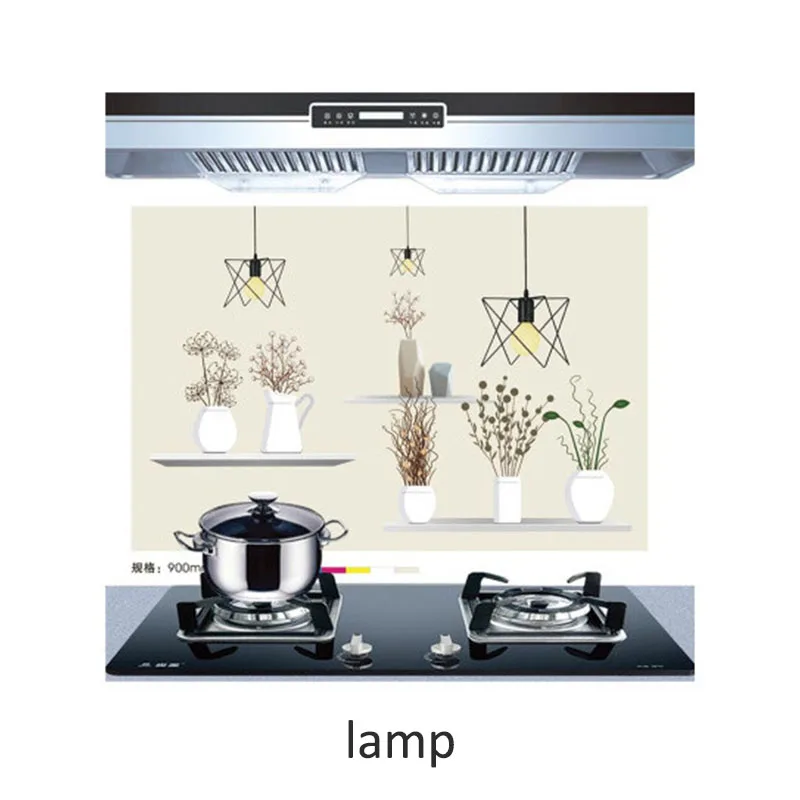 lamp Домашние обои милые, Мультяшные, прозрачные термостойкие масляные Наклейки 60*90 см водонепроницаемые самоклеящиеся наклейки на стены - Цвет: lamp