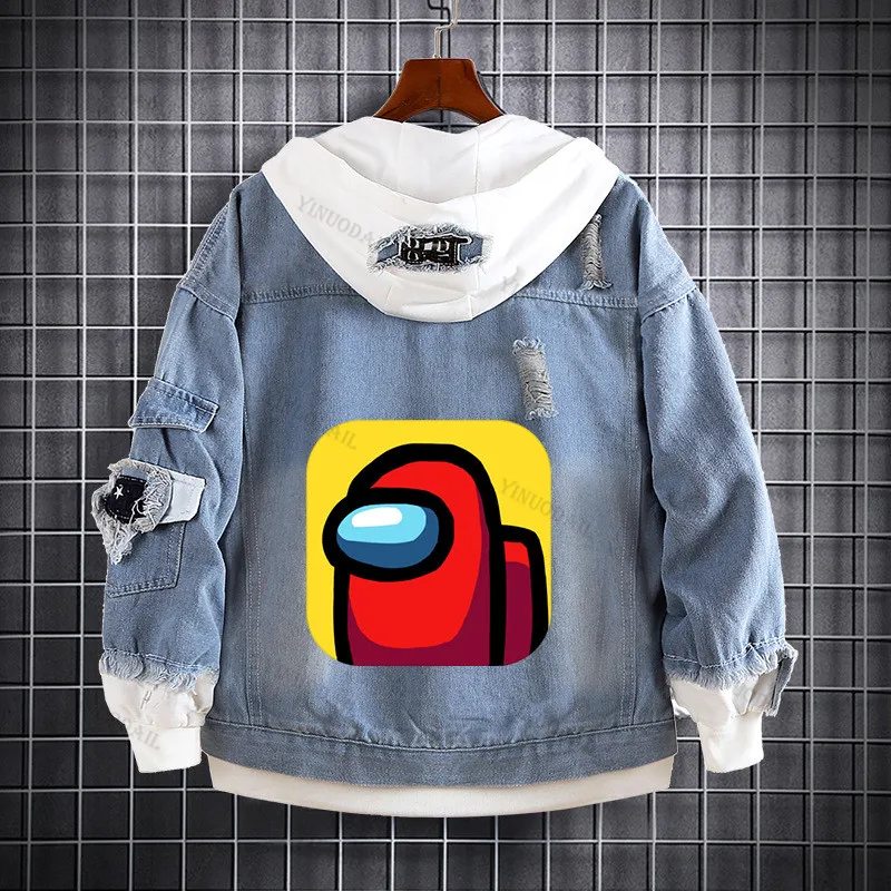 

Autumn Fashion Demin Jacket Hot Game Among Us Boys Sweatshirt Girls Jacket Winter Warm 3D Printed Top Children's Clothes