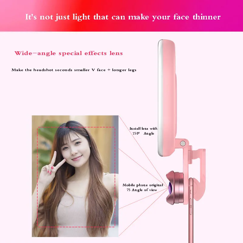 Светодиодное кольцо для селфи с камерой телефона широкоугольный объектив Huawei P20