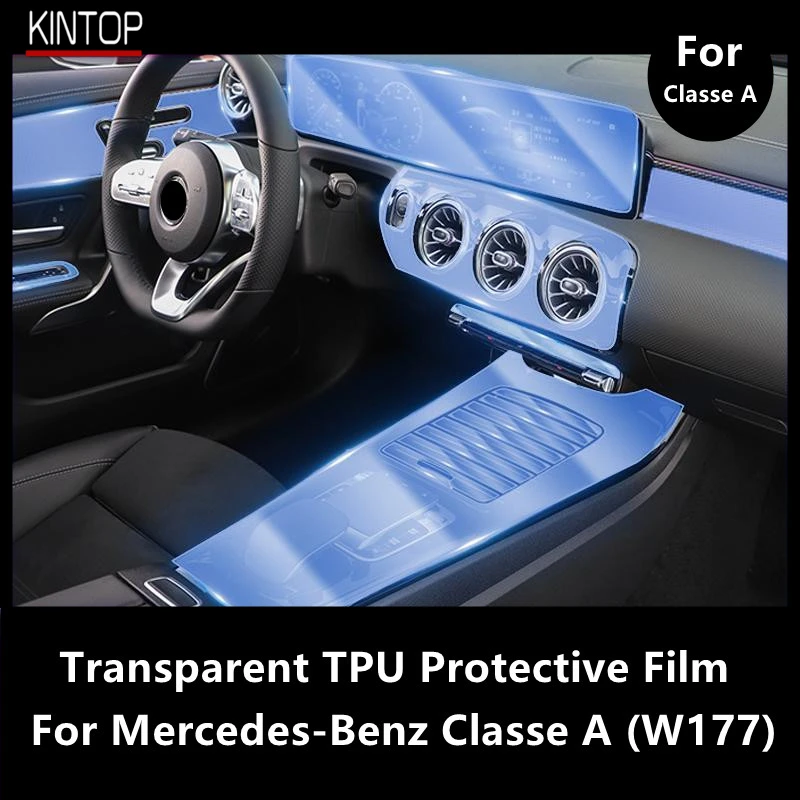 For Mercedes-Benz Classe A 19-21 W177 Car Interior Center Console Transparent TPU Protective Film Anti-scratch Repair Film