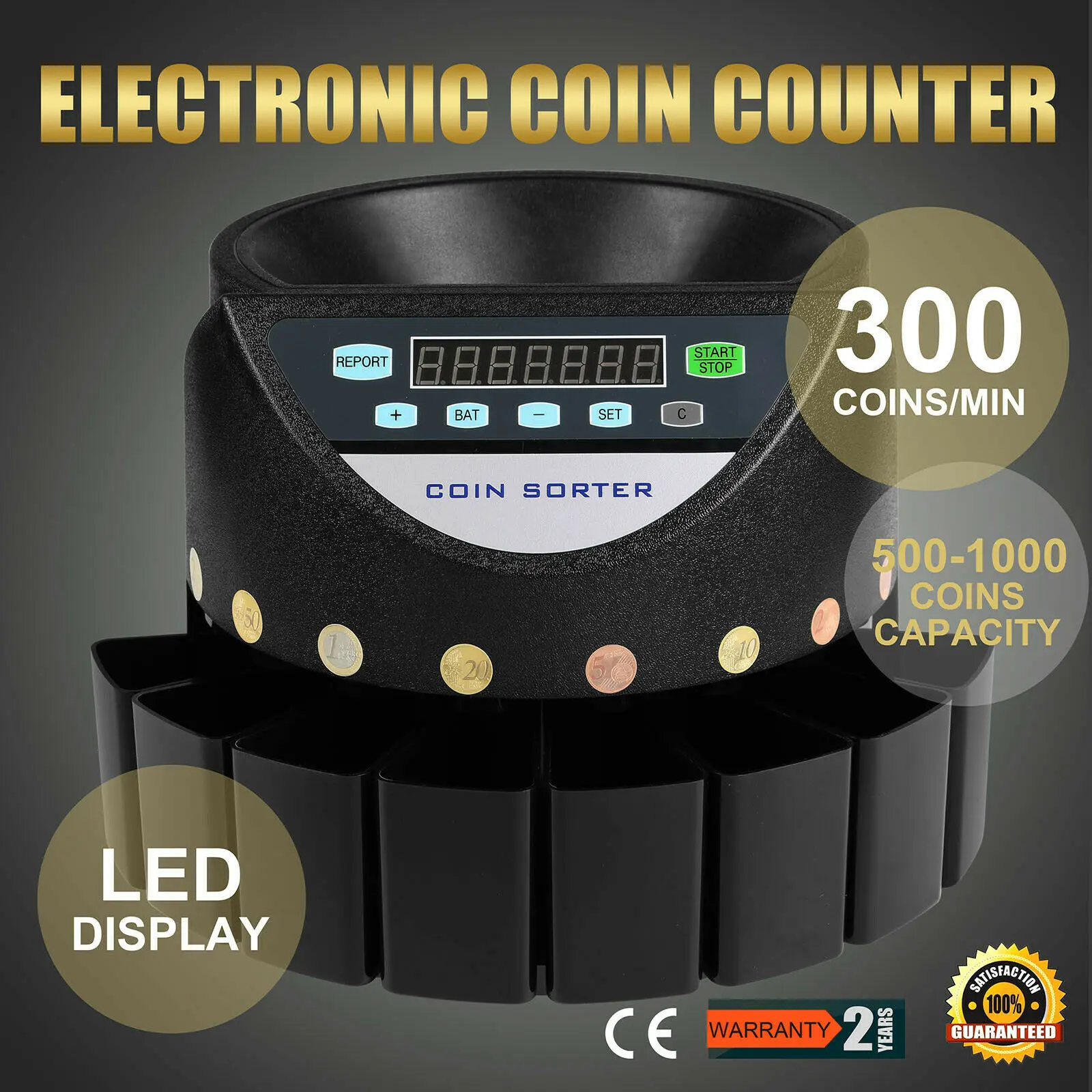 Самостоятельная покупка счетчик монет для евро 300 в минуту автоматический