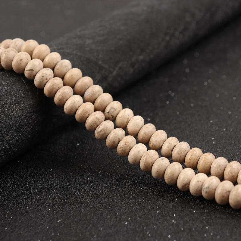 

Natural Stone 8*5mm About 80pcs Gravel Abacus Beads Round Loose Beads For Jewelry Making DIY Bracelet Necklace 15"