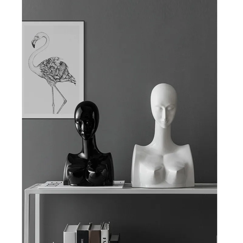 

Nordic Abstract Art Figure Ceramic Sculpture Decoration Creative Living Room Bedroom Office Desktop Decor Business Gift M3292