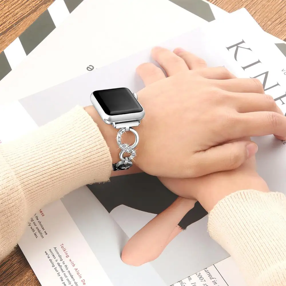 Браслет из нержавеющей стали для Apple Watch Series 4 3 2 1 38 мм 42 ремешок iWatch 5 40 44 мм|Ремешки