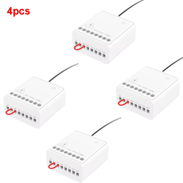 4 pcs Aqara двухсторонний модуль управления, беспроводной релейный переключатель, контрольный Лер, умный таймер 2 канала, работает для Xiaomi Mijia APP и Homekit - Цвет: 4 pcs