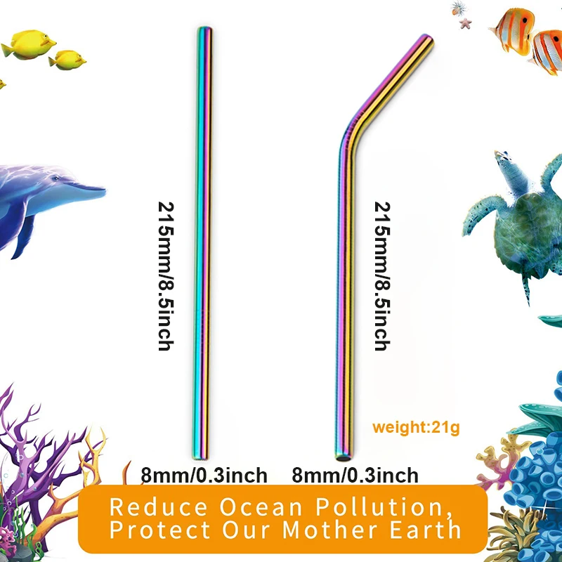 Металлическая соломка 50 шт./лот многоразовая из нержавеющей стали E co Friendly