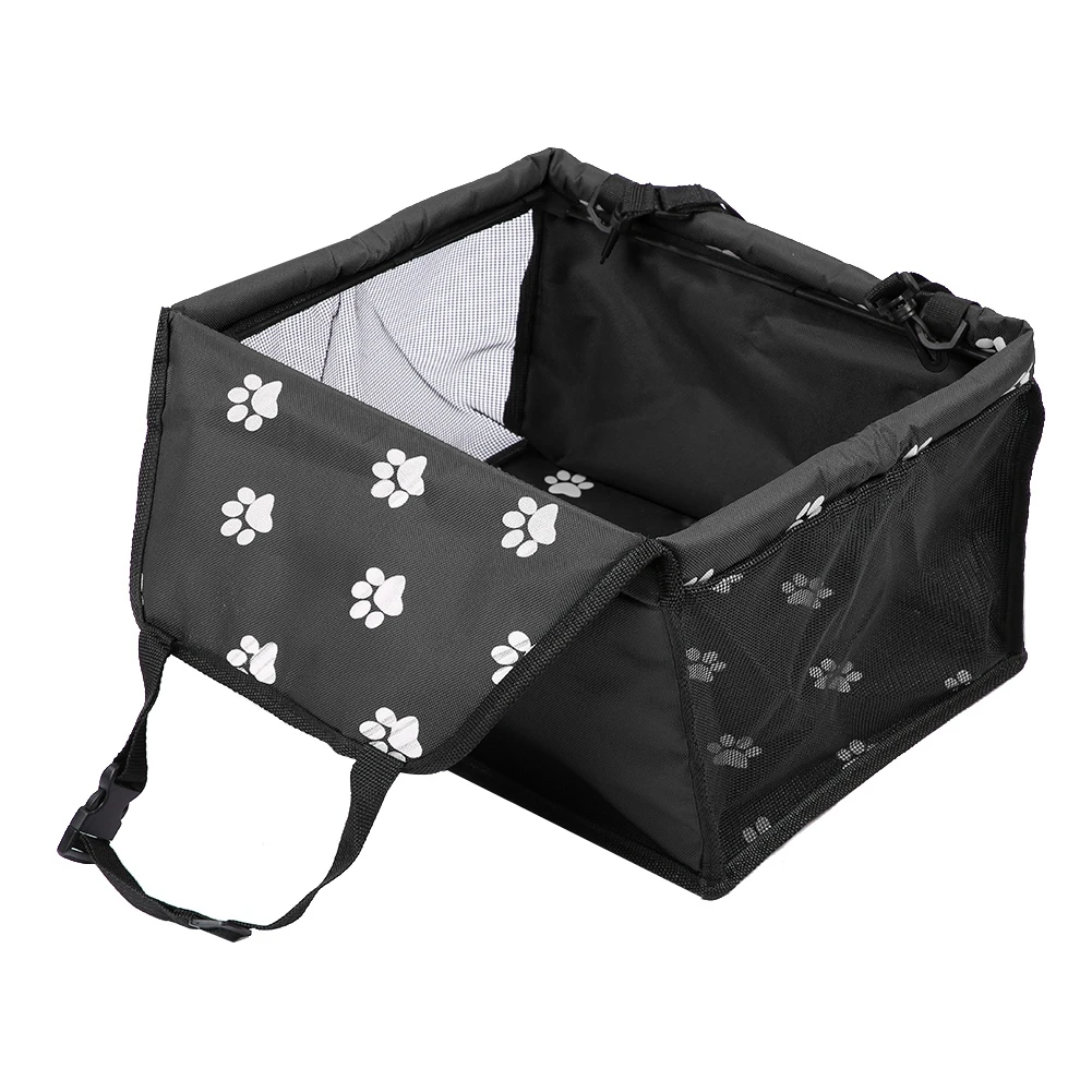 

Foldable Car Pet Dog Seat Cover Oxford Fabric Pet Carrier Mesh Basket Black