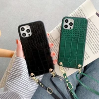 for iphone case 12 pro max 7 8 plus 11 x xs xr se mini 6 6s with neck rop leather case