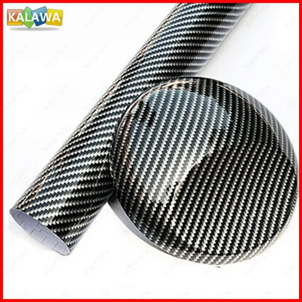 

5D Black Ultra Glossy Carbon Fiber Vinyl Sticker Air Drain Release Bubble Free Car Wrap Roll Film Motorcycle Decal Wall Paper