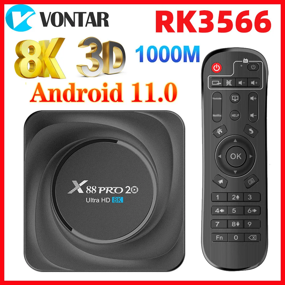X88 PRO 20 ТВ Box Android 11 8 Гб Оперативная память 128 Встроенная с двумя камерами процессор