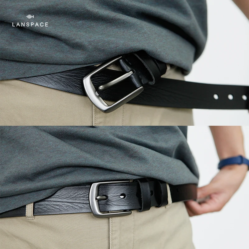 LANSPACE Брендовые мужские кожаные ремни ручной работы оптовая продажа тонкий