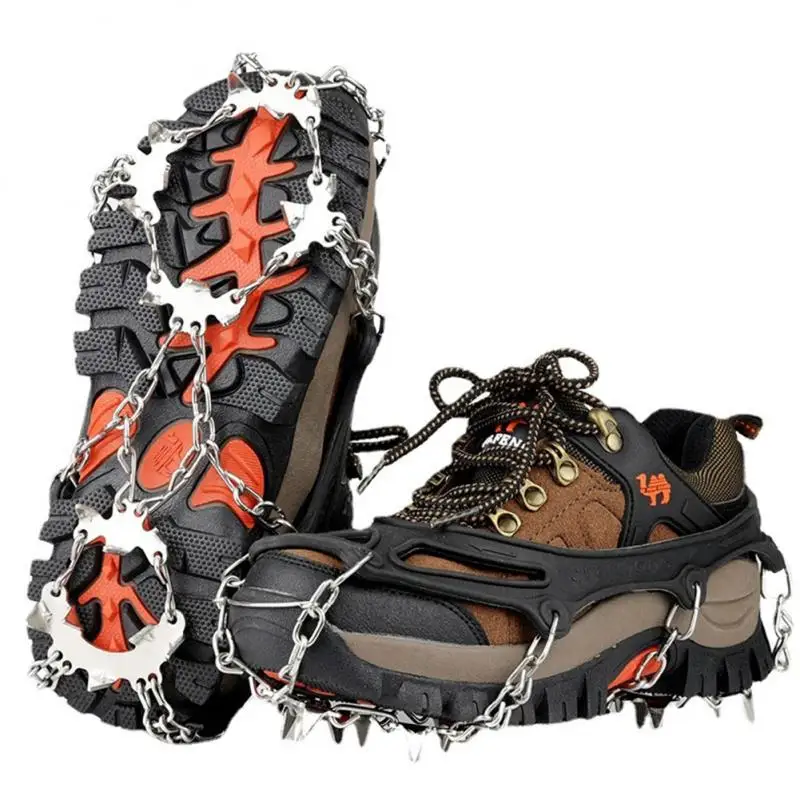 

16/20 Tooth Claws Outdoor Non-slip Crampons Snow Elastomer Climbing Shoe Covers Non-slip Stainless Steel Nails Spikes Footwear
