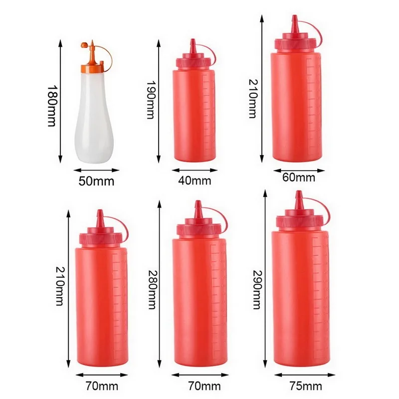 

2021 Sauce Vinegar Oil Ketchup Gravy Cruet Kitchen Accessories Gravy Boat Plastic Condiment Dispenser 8oz 12oz Squeeze Bottle