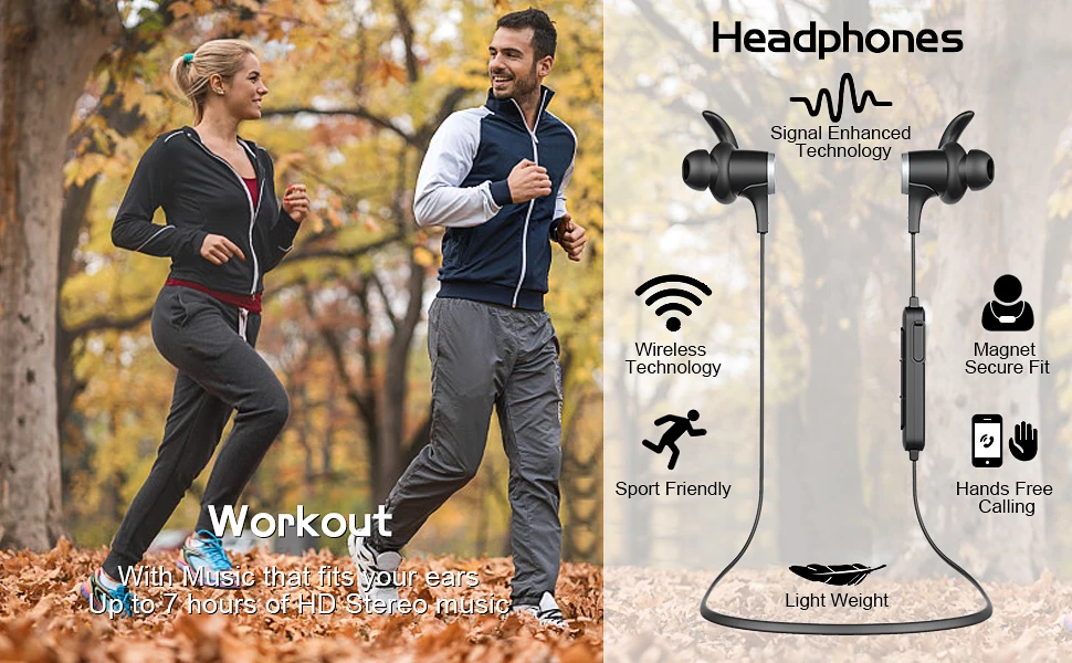 Магнитные беспроводные наушники вкладыши Bluetooth 4 1 со встроенным микрофоном с