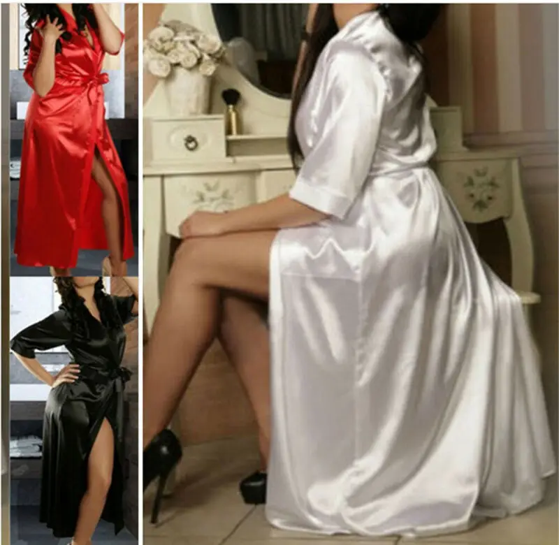 Британский 2019 сексуальный длинный Шелковый Халат банный халат Babydoll нижнее белье