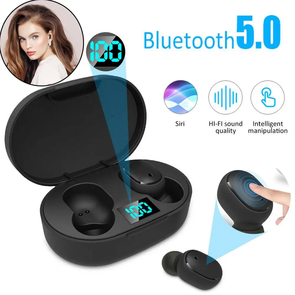 

New A6L TWS Bluetooth 5.0 Wireless Earphones LED Display Automatic Pairing Headset IP67 Waterproof Stereo Noise Reduction PK A6S