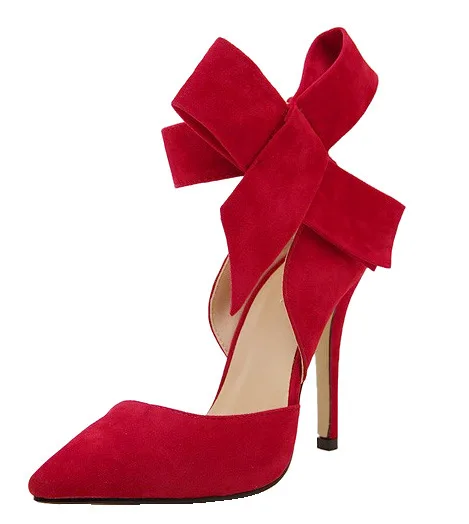 

2020 Fashion sexy big bow pointed toe 11CM high heels sandals shoes woman ladies wedding party pumps dress shoe