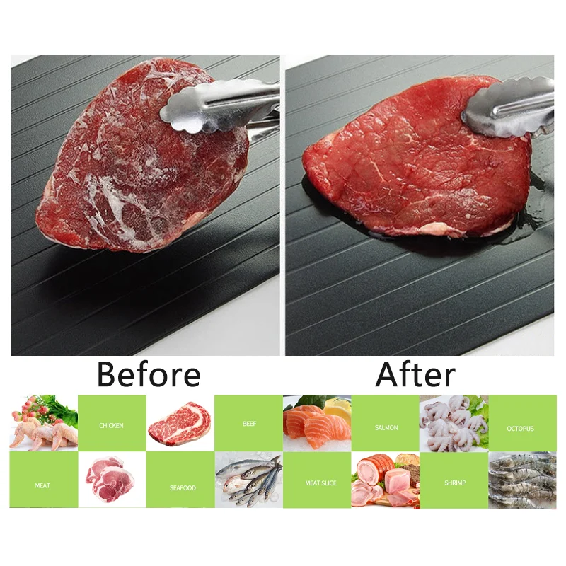 

Fast Defrost Tray Fast Thaw Frozen Food Meat Fruit Quick Defrosting Plate Board Defrost Tray Thaw Master Kitchen Gadgets
