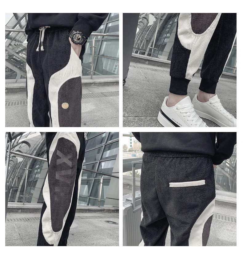 

Men's Winter Trousers, Thick Cotton Trousers with Polar Lining and Zipper Pockets, Black and Grey, Elastic, Casual 2021