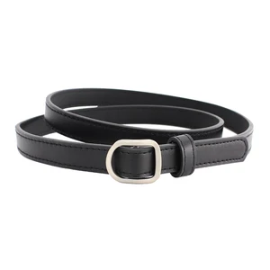 Ремень с узлом Женский, тонкий мягкий пояс из искусственной кожи, с винтажной пряжкой без язычков, для джинсов и платьев, в стиле панк