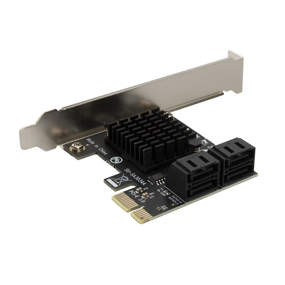 

Image Card Extension Cable Adapter Card PCIe SATA Adapter 4 Port SATA III to PCI Express 3.0 X1 Internal Expansion Card