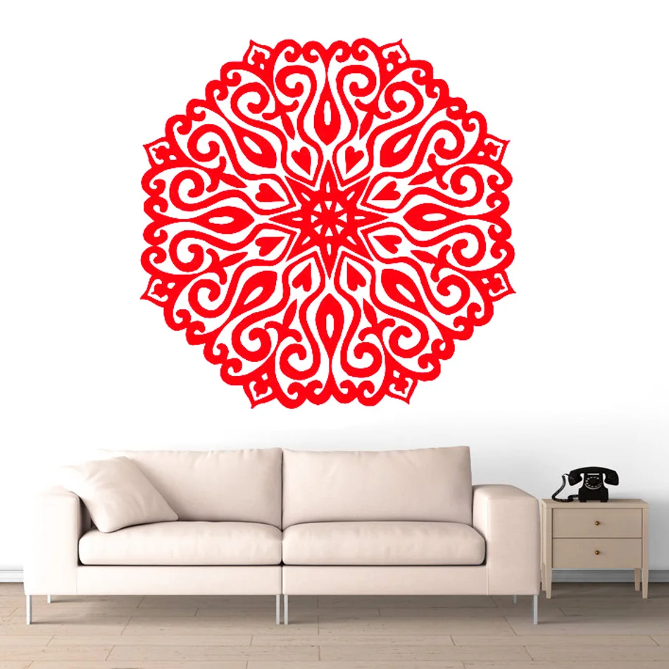 Наклейка на стену мандала половина виниловые наклейки стены Стикеры йога