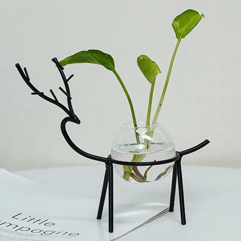 Гидропоники вазы для растений цветочный горшок прозрачная ваза Железный олень