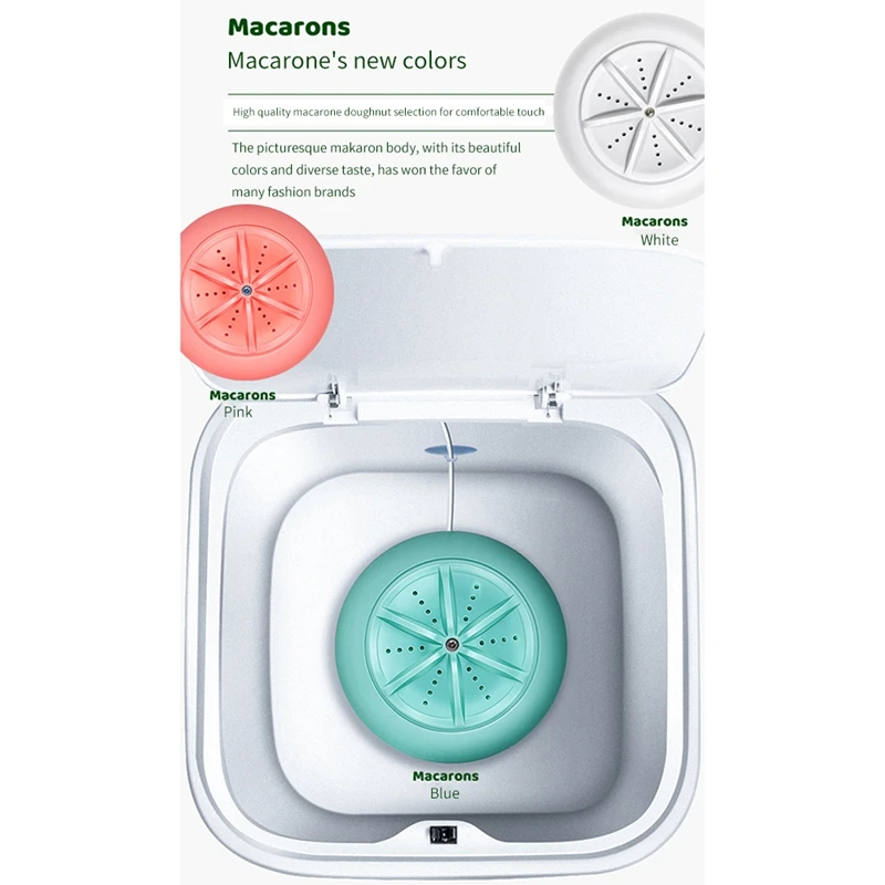 

Ultrasonic Turbo 10L Automatic Electric Roller Mini Washing Machine Portable Quick Clean Washing Tool
