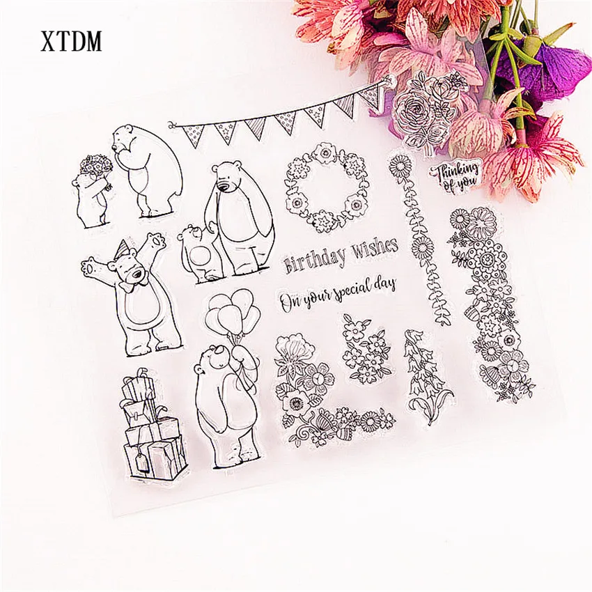 Горячая Распродажа прозрачные штампы Polar bear/силиконовые уплотнения штамп для DIY