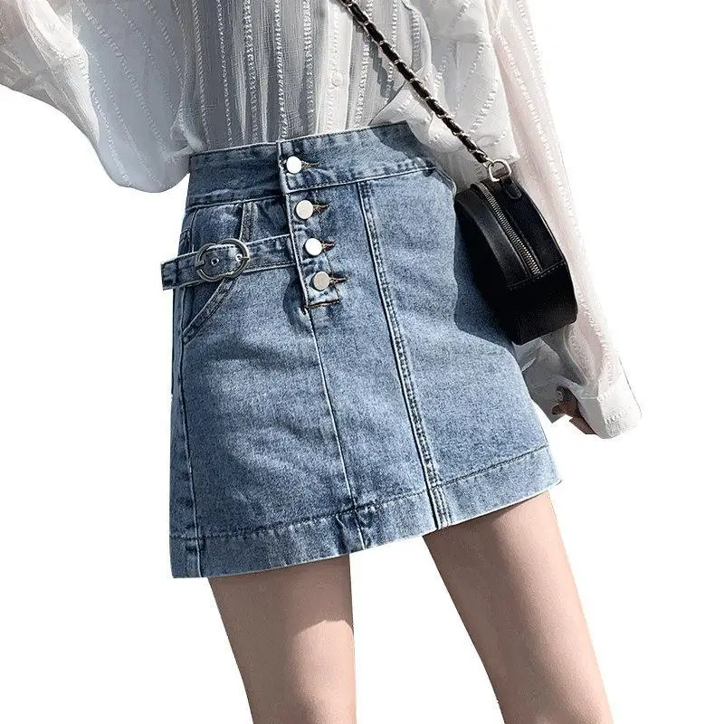

Denim skirt women's 2021 summer new skirt with A-line buttocks