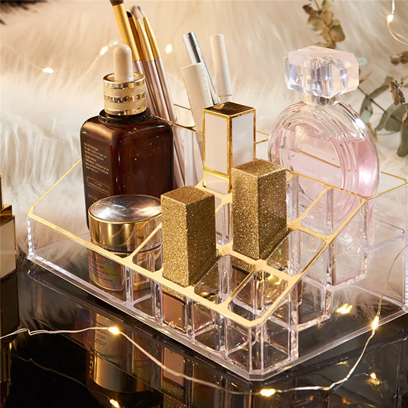 Прозрачная акриловая коробка для косметики чехол хранения органайзер подарок