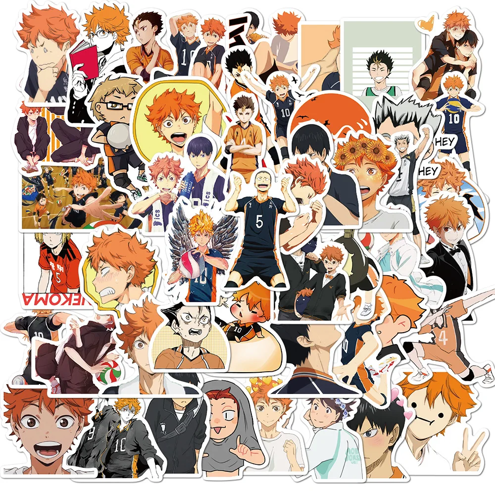 

50 шт. 2020 Аниме Haikyuu! Наклейки для ноутбука, телефона, гитары, чемодана, скейтборда, PS4, волейбола, подростка, Haikyuu