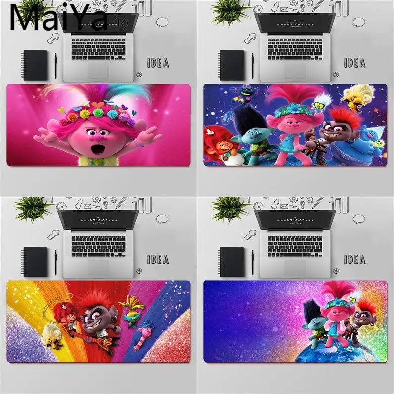 

Maiya High Quality Trolls World Tour Gaming Player desk laptop Rubber Mouse Mat Free Shipping Large Mouse Pad Keyboards Mat