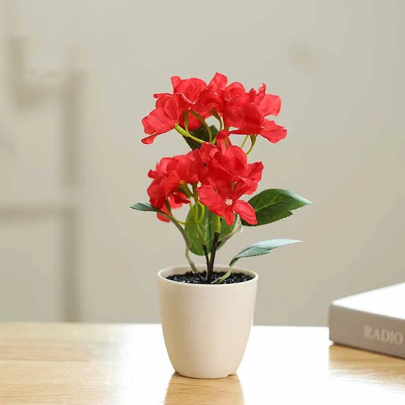 

23cm Small Hydrangea, High-quality Artificial Flower Silk Flower, Home Decoration, Small Bonsai Ornaments on The Office Desktop