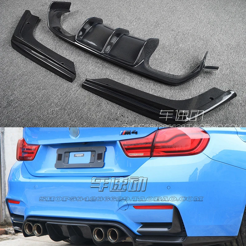 

Carbon Fiber Car Rear Bumper Lip Spoiler Diffuser for BMW F80 M3 F82 F83 M4 14-19 Standard and Convertible P V Style