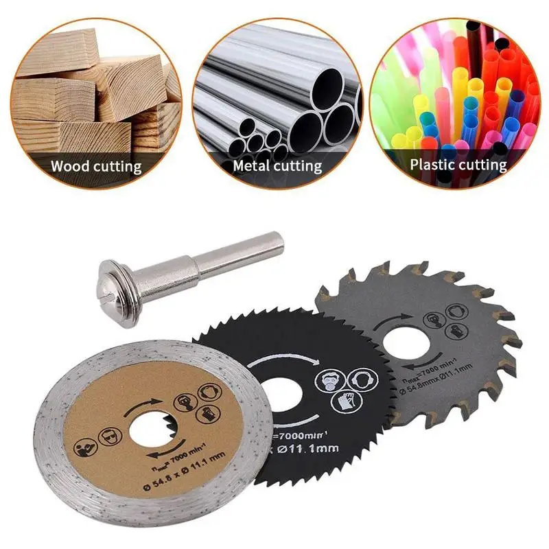 

3Pcs Saw Blade Combination Set Out Diameter 54.8 mm High Quality Mini Circular Wood Cutting Blade Woodworking