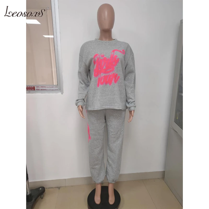 

Two Piece Women Set Sport Casual Outfit Fall Clothes For Women Sweatshirt Jumper Top Sweatpants Set Women Suit Set Tracksuit