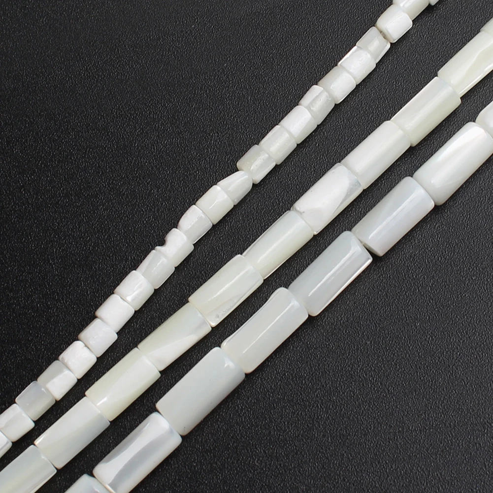 

Tubular Beads White Mother Of Pearl Mop Shell Beads Loose Beads For Jewelry Making Bracelet Necklace Charm 15 inches Diy Jewelry