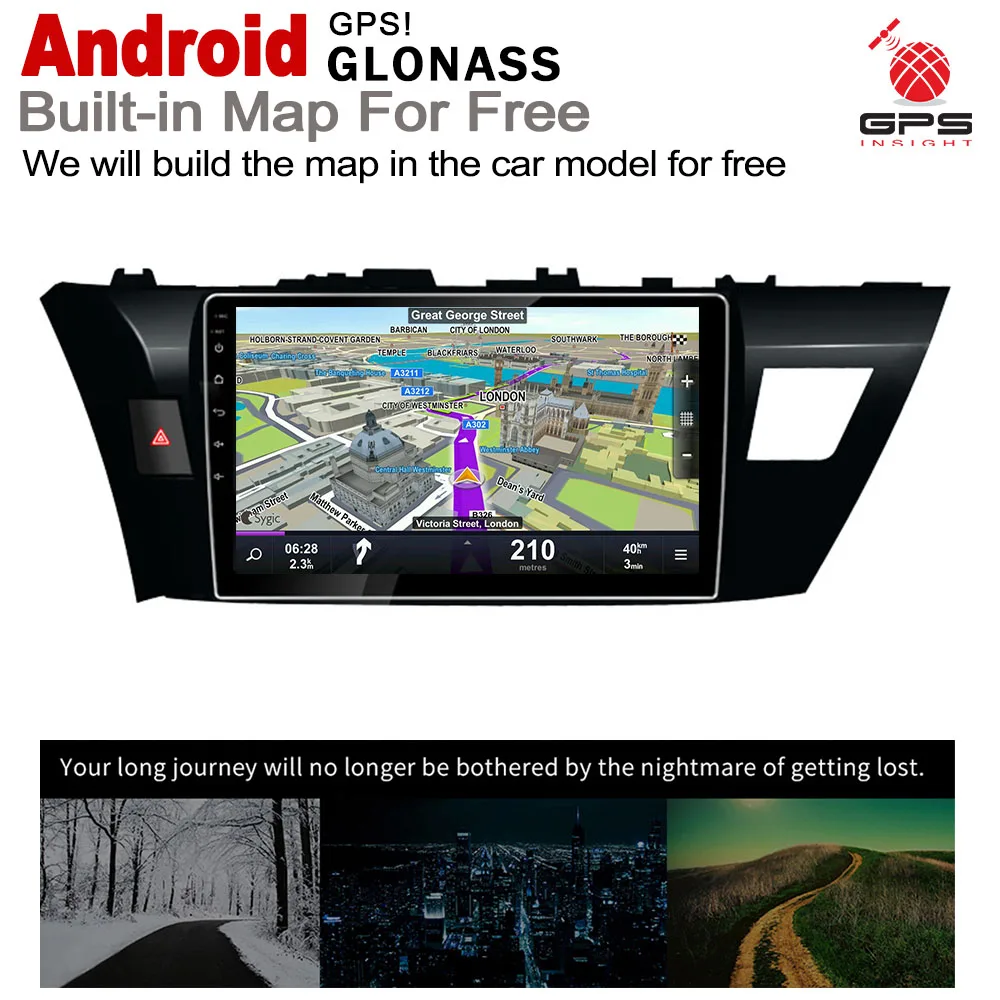 Аксессуары для Toyota Corolla 2013 2016 Автомобильный мультимедийный DVD плеер на Android GPS